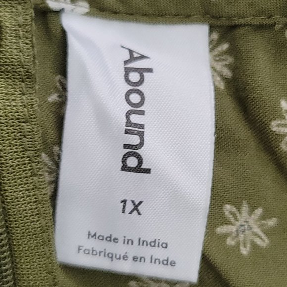Nordstrom rack Abound Olive Green Vintaged Daisy Dress lightweight 1X - Picture 6 of 16